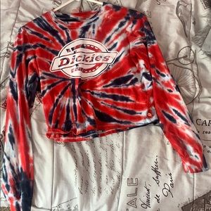 tye dye long sleeve crop top